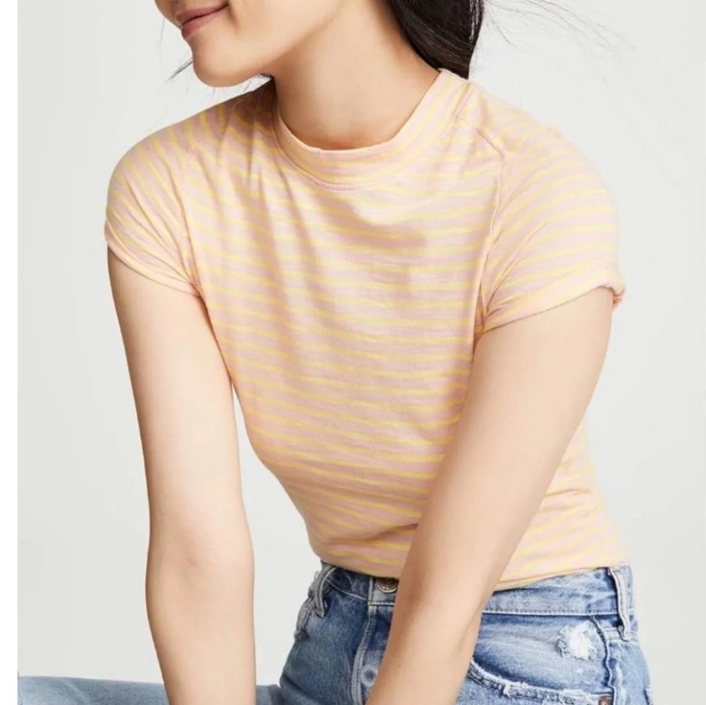 NWoT We The Free Striped Tee Pink Small